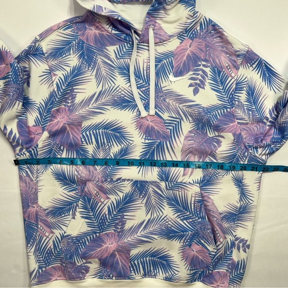 Nike Sportswear French Terry All Over Palm Print Hoodie - blue/purple, M - Picture 7 of 9